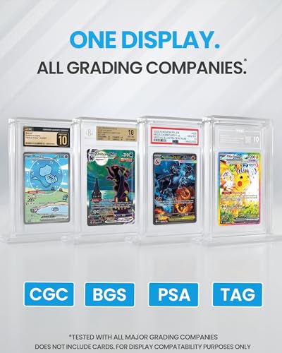 Acrylic Graded Card Display Stand 3 Pack - PSA Slab Display Graded Card Holder Compatible with PSA, BGS, TAG, ACE