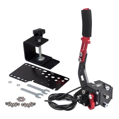 ZHSYMX USB Handbrake for 16Bit SIM PC Racing Games, Compatible with G27 G29 G920 G923 T500 T300 Simulate Linear Handbrake With Fixing Clip and Plate（Only PC System） Black - color: Black, size: With Fixing Clip and Plate