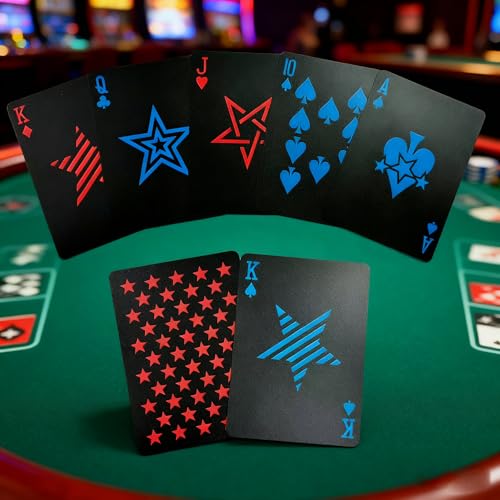 WJPC Waterproof Playing Cards，Plastic Poker Cards,Deck of Cards ，Star-Shaped ThemeGame and Party Gift Giving Poker Cards (Red Five Star) - color: Red Star