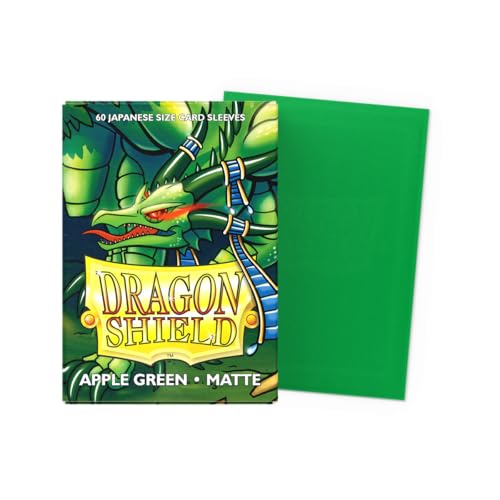 Dragon Shield | Japanese Size Card Matte Sleeves | 60 CT - Smooth & Tough Premium TCG Sleeves - Compatible with Yu-Gi-Oh, Naruto, Cardfight & Vanguard | Apple Green - color: Apple Green Matte