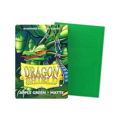 Dragon Shield | Japanese Size Card Matte Sleeves | 60 CT - Smooth & Tough Premium TCG Sleeves - Compatible with Yu-Gi-Oh, Naruto, Cardfight & Vanguard | Apple Green - color: Apple Green Matte