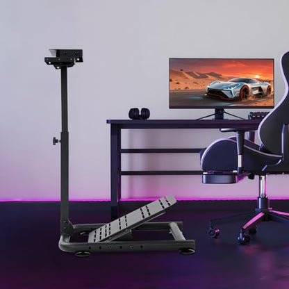 BRICZUNA Racing Wheel Stand Sim Racing Cockpit Foldable Driving Simulator Cockpit Adjustable Steering Wheel Stand for Logitech Gpro G29 G27 G25 & Fanatec, Thrustmaster, Moza, No Pedal & Shifter, Black
