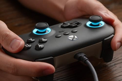 8BitDo Ultimate C Wired Controller for Xbox with Hall Effect Joysticks and Triggers, RGB Lighting Fire Ring, Compatible with Xbox Series X|S, Xbox One, Windows 10/11 - Officially Licensed (Dark Gray) - color: Dark Gray