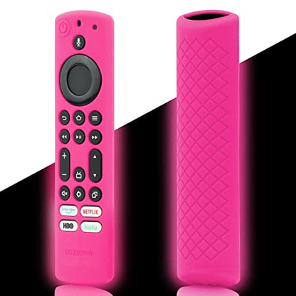 LEFXMOPHY Case for Toshiba/Insignia 2020-2023 Remote Control Cover, Hot Pink Silicone Protector Anti-Slip Skin Sleeve Glow in Dark for Women Girl - color: Glow Pink