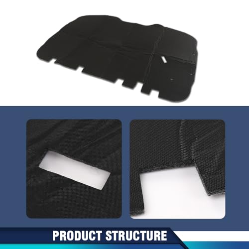 PIT66 Hood Insulation Pad 1/2" with Clips Compatible with Chevy Tahoe 2000-2006/Compatible with Chevy Suburban 1500 2500 2000-2006 - style: 2000-2006 Chevy Tahoe/Suburban