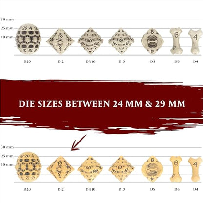 D12 Dice Set - Set of Six 12 Sided Dice - Skull & Bone Themed RPG Dice. Cool & Unique Gift and Compatible with Dungeons & Dragons (DND), D&D, Pathfinder, D and D (Ancient Bone Yellow) - color: Ancient Bone Yellow, style: Six D12