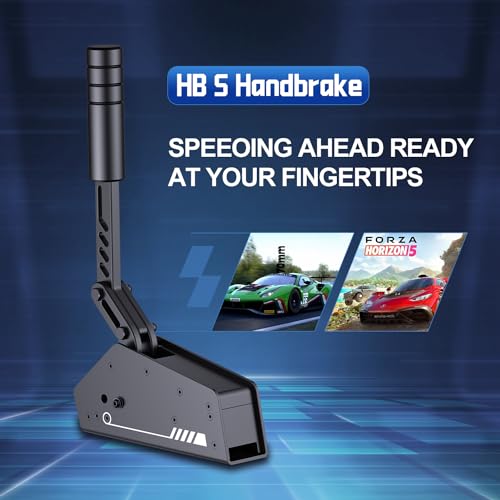 PXN HB S PC Handbrake for Sim Racing (Windows 7/8/10/11) | 16-Bit Hall Sensor, Alloy Construction, Adjustable Force, Stroke & Orientation, Replaceable Spring & Damping, Desk Clamp
