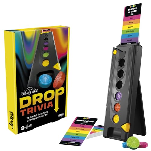 Hasbro Gaming Drop Trivia Game | Electronic Party Game with Voice and Sounds | Ages 13+ | 2 or More Players | 15 Mins. | from Trivial Pursuit | Party Board Games