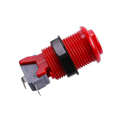Reyann 6x Happ Type Standard Arcade Push Button - Red - With Microswitch