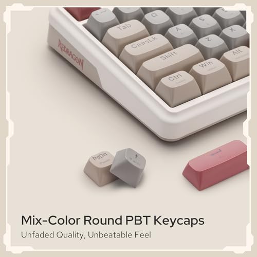 Redragon K768 PRO 100 Keys Wireless Gasket RGB Gaming Keyboard, Massive 8000 mAh PBT Mechanical Keyboard w/Hot-Swap Socket, Dedicated Knob Control & 5-Layer Noise Dampening, Custom Yolk Linear Switch - color: Retro Cocoa