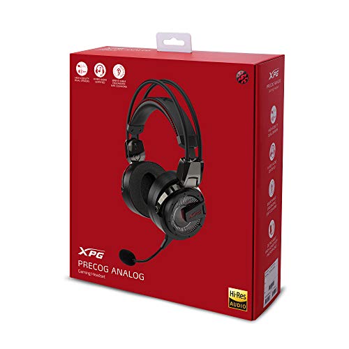 XPG Precog Analog 3.5mm Ergonomic Cushions Rotatable Ear Cup Gaming Headset with Detachable Mic (Precog Analog)