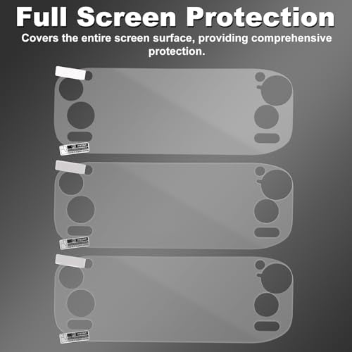 3 Sets Screen Protector for Handheld Game Console, PET Transparent Screen Protector Cover Accessories Includes Cleaning Cloth Scrapers Dust-Free Stickers & Alcohol Packets for AYN Odin 2 Portal