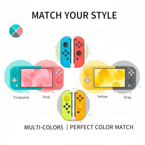 Ferkurn Joystick Replacement Cap Thumb Grip for Switch OLED Joycon & Switch Lite, Joycon Grip Button Stick Cover 3D Analog Cap Skin Replacement Part Repair Kit Accessories, 6PCS - color: Grey
