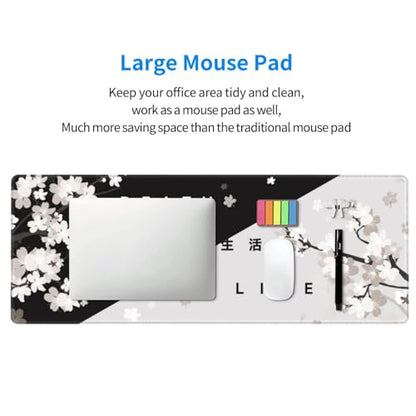 Extended Gaming Mouse Pad, Large Gaming Mouse Waterproof with Stitched Edges, Non-Slip Desktop Pad for Home and Office, Level Up Your 31.5x11.8 Inch… (Black and White Life) - color: Black and White Life