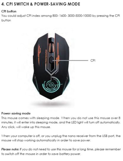 MELOGAGA Wireless Gaming Mouse Bluetooth/2.4G RGB Rechargeable -Black | Bluetooth/2.4G Dual Modes, Silent Clicks, 7-Color Backlit, 6 Buttons, Rechargeable Battery for PC, Mac, Laptop, Chromebook - color: Black