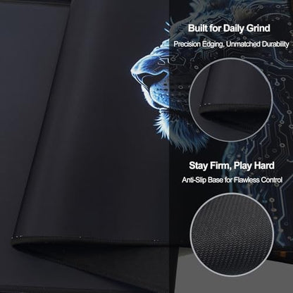 XXL Gaming Mouse Pad 35.4x15.7 Professional Large Mouse Pad & Computer Game Mouse Mat-90x40 Lioncmh - color: 90x40 Lioncmh, size: 35.4L x 15.7W inches