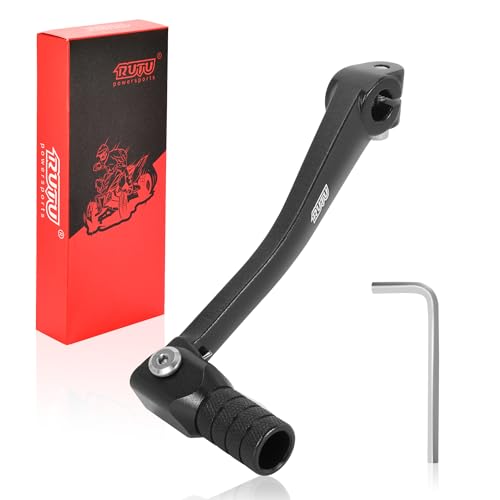 RUTU Folding Gear Shifter Shift Lever, Aluminum Dirt Bike Shift Lever, Compatible with XR50 CRF50 XR CRF 50cc 70cc 90cc 110cc 125c Motorcycle, Dirt Pit Bike Lifan 6061 Aviation Aluminum - color: Black, male-female bolt