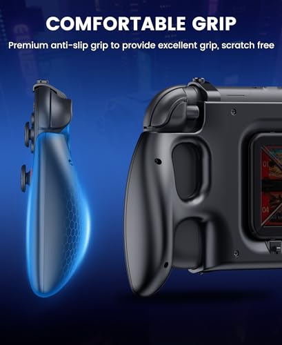 EXTREMECOOL Enhanced Switch 2 Grip - Ergonomic Hard Shell with 6 Game Slots & Front Cover | Handheld Mode Only | NOT Dockable | Lightweight & Travel-Ready Protective Shell (Black) - size: L-Full Size