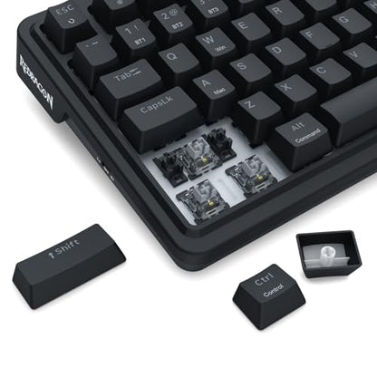 Redragon K719 Wireless Gasket Gaming Keyboard w/Hype Screen & Knob, 95 Keys Mechanical Keyboard, Easy-Control 1.14’’ TFT Info Display, 5-Layer Noise Dampening, Custom Linear Switch, Essential Black - color: Essential Black