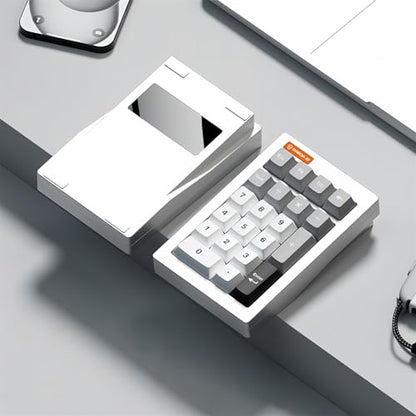 PANDA20 Mechanical Number Pad,VIA/QMK Programmable Macro Numpad Aluminum CNC Hot Swappable Gasket Wireless Numeric Keypad BT5.0/2.4Ghz/USB-C RGB Gaming Keypad for Laptop/PC (Silver) - color: Silver