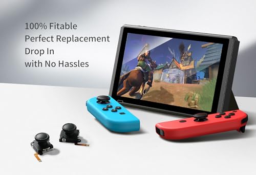 GuliKit Switch Joysticks Replacement,Anti-Drift TMR Magnetic Joystick | For Switch LCD/OLED Joy Con & Switch Lite, Analog Thumbstick Upgrade Kit With Multiple Color Stick Caps
