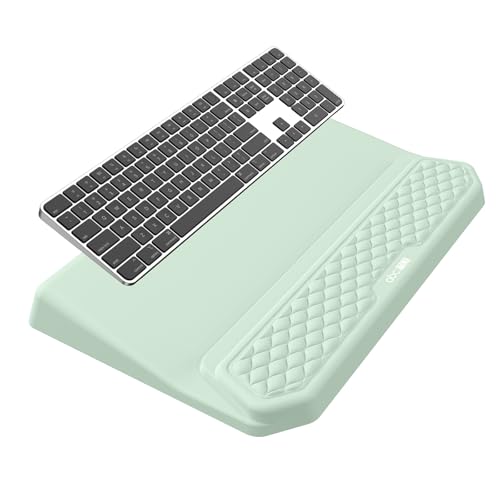 2-in-1 Ergonomic Keyboard Stand with Wrist Rest, Comfy Keyboard Riser Holder with Massage Design, Light Green - color: Light Green