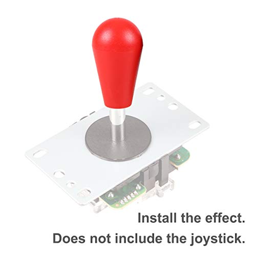 2X Arcade Joystick's Oval Balltop, Arcade Ellipse Topball Handle use for 2 Player Arcade Joystick DIY Kit Sanwa Joystick MAME Jamma Part (Red & Black) - color: Red & Black