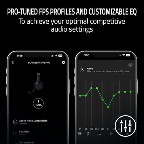 Razer BlackShark V3 Pro Wireless ANC PlayStation Gaming Headset, White | Full Band Mic, 50mm Drivers, 2.4 GHz, Bluetooth, 3.5mm, Works with PC, Mac, Nintendo Switch, Smartphone, 70 Hr Battery - color: White, style: PS5