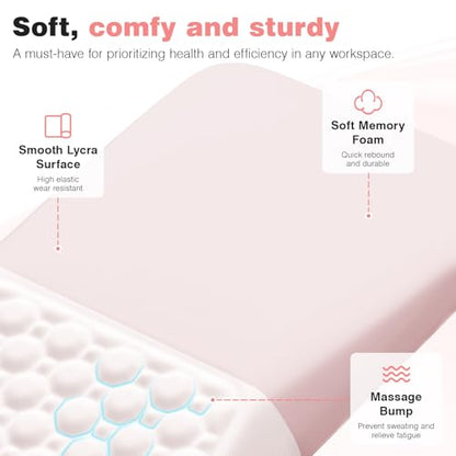 Ospelelf Mouse Pad with Wrist Rest Ergonomic Comfortable Pain Relief Mousepad Wrist Support for Computer Solid Pink - color: Solid Pink