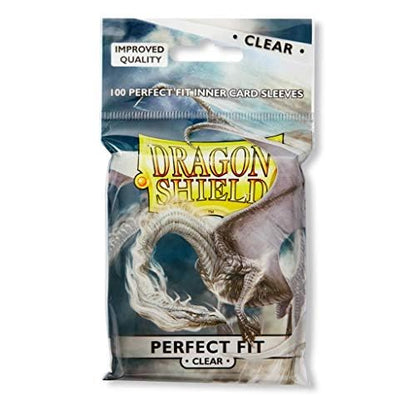 2 Packs Dragon Shield Inner Sleeve Clear Standard Size 100 ct Card Sleeves Individual Pack - color: Perfect Fit X2, size: Standard Size