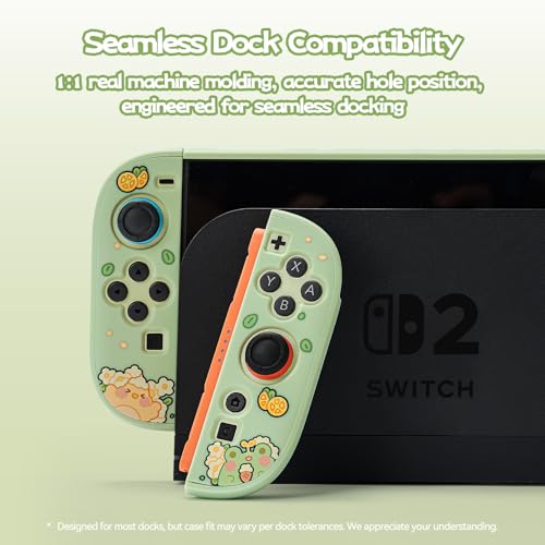 GeekShare Protective Case Compatible with Switch 2, Hard PC Slim Dockable Shell Cover Designed for Switch 2 Game Console and Joystick Controllers - Matcha Froggy - color: Matcha Froggy