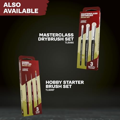 The Army Painter, Mega Brush Set, 10 Wargamers Miniature Paint Brushes | 3 for Layering, 2 for Drybrushing, 3 for Detailing & 2 for Large models - Miniature Model Painting