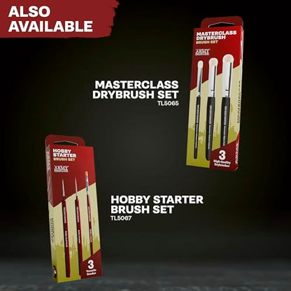 The Army Painter, Mega Brush Set, 10 Wargamers Miniature Paint Brushes | 3 for Layering, 2 for Drybrushing, 3 for Detailing & 2 for Large models - Miniature Model Painting
