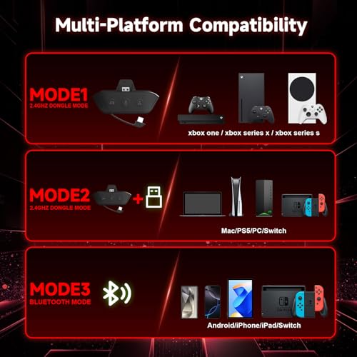 LENISUOLE Wireless Gaming Headset for Xbox, PS5, Mac and PC, Foldable Bluetooth Headset - color: Classic Black