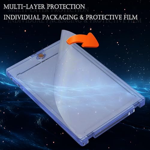 10-Pack Magnetic Card Holder for Trading Cards, 35pt Ultra Clear One Touch Card Holder, U-V Protector Hard Plastic Card Sleeves, Display Cases for Baseball Cards, Game Cards, Sports Cards - size: 10