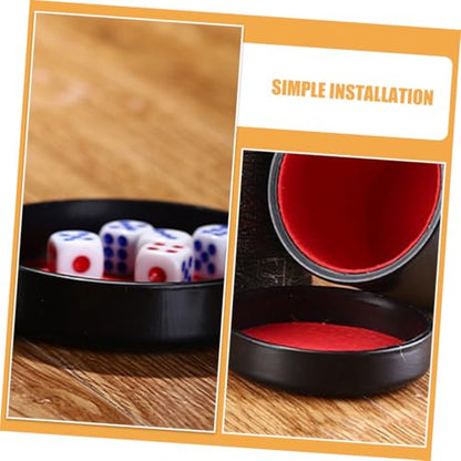 HANABASS 5pcs Dice Cup Base Plate Plush Leather Lid Dice Shaker Tray Storage Cup Lid Ktv Game Professional