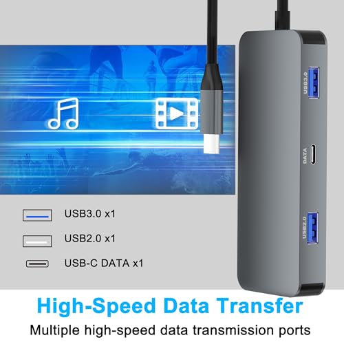 Dual HDMI Adapter for 2 Monitors, Laptop Docking Station Dual Monitor, HDMI Splitter for Dual Monitors, 4K@60hz Double Monitor Adapter, USB C Docking Station for Dell/HP/Mac Laptop - style: 8 IN 1 4K@60hz