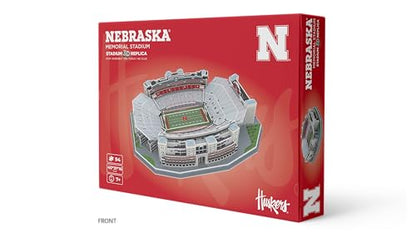 Pro-Lion 3D Jigsaw Puzzle of Nebraska Memorial Stadium – 162 Pieces | Nebraska Huskers College Football Model | NCAA Football Stadium Building Kit | Creative Gift for Men, Boys & Kids Aged 8+ - style: Nebraska Huskers