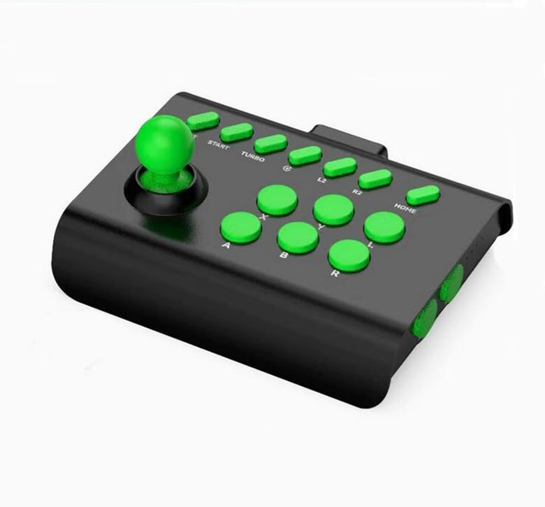 Melody Sophia Wireless Arcade Fight Stick Joystick for PS4 PS3 Switch PC Mini Retro Game Joystick Fighting Controller (Black Green) - color: Black Green
