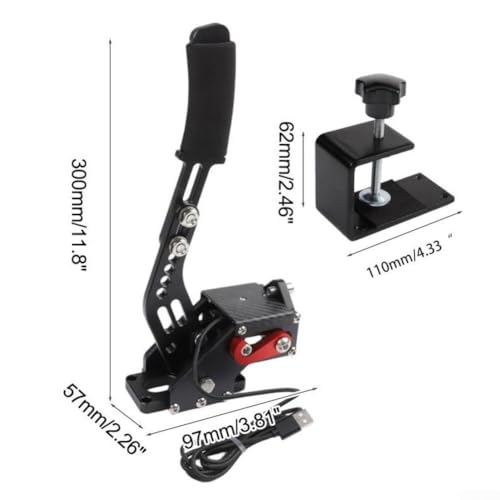 USB Handbrake For PC Racing Games With Hall Sensor And Adjustable Spring Tension, Aluminum Alloy Construction Compatible With for logitech G27 G29 G920 T500 T300(Black) - size: Black