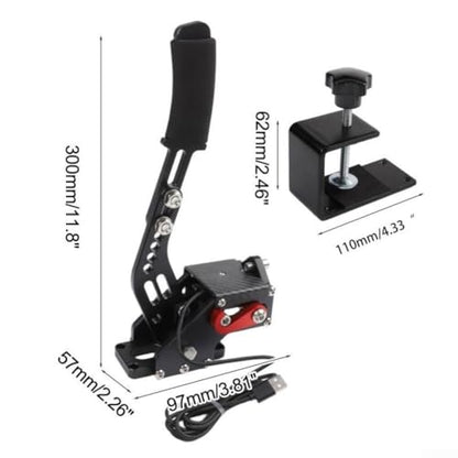 USB Handbrake For PC Racing Games With Hall Sensor And Adjustable Spring Tension, Aluminum Alloy Construction Compatible With for logitech G27 G29 G920 T500 T300(Black) - size: Black