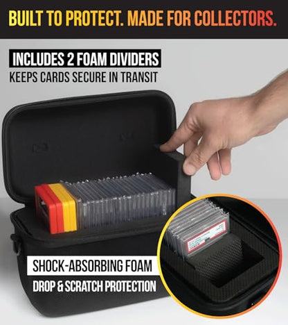PANOPPLY Slab Armor Graded Card Storage Box for Sports and TCG Card Slab Case for Graded Cards Holder Graded Card Holder PSA Slab Storage Zipper Strap Graded Card Storage Box PSA Case BGS SGC CGC