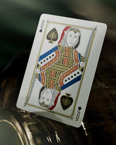 theory11 Lord of the Rings Playing Cards – Green and Gold Middle Earth Poker Deck with Custom Fantasy Artwork, Magic, Cardistry, Game Night Gift for LOTR Fans, Card Collectors, Magicians & Adults