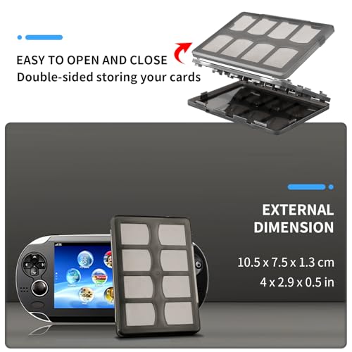 OSTENT 20 in 1 Game Memory Card Holder Case Storage Box for Sony PS Vita PSV 1000/2000 Color Black