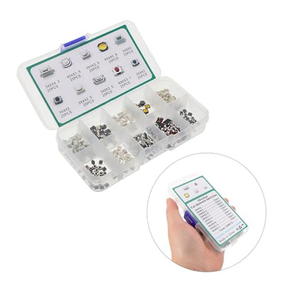 250pcs Push Button Switch Kit Momentary Tactile Push Switches for Car Arcade Game Parts Replacement Automotive