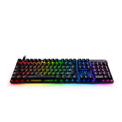 Razer Huntsman V2 Optical Gaming Keyboard: Linear Optical Switches - 8000Hz Polling Rate - Doubleshot PBT Keycaps - Dedicated Media Keys & Dial - Ergonomic Wrist Rest - Snap Tap - color: Classic Black, size: Huntsman V2