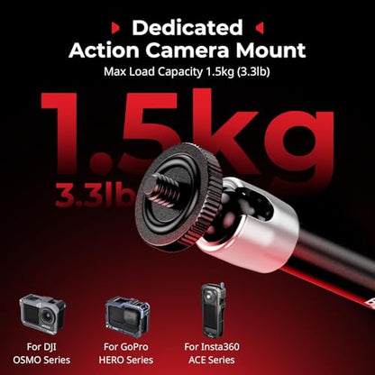 SMALLRIG Magic Arm with Super Clamp for Action Cameras, Camera Clamp Mount for GoPro Hero 13/12/11, for DJI Osmo Action 5 pro/4/3, for Insta360 Ace Pro 2, with 1/4" Screw for Monitor/LED Lights - size: 11''+action camera mount