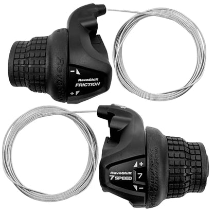 Bike Gear Shifters 3×7 Speed Left SL-RS25 21S Shift Lever Bicycle Twist Grip Thumb Gear Shifter for MTB Folding Mountain Bike - size: RS25-3x7