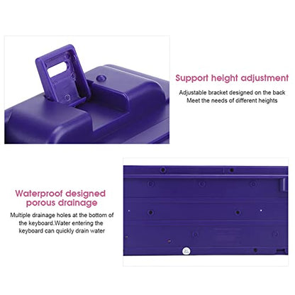 Silent Keyboard Mechanical Membrane USB Wired 104 Keys Adjustable Bracket Ergonomic Design for Laptop Home Office Gaming 45.5x14.7cm (Purple Pink) - color: Purple Pink
