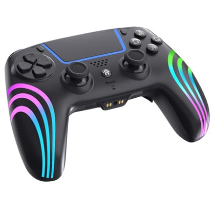 Wireless Anti-Stick Drift Controller for PS5/PC - Features, Turbo, 6-Axis Gyro, Dual Vibration, Macro Back Buttons, Touchpad, Bluetooth 5.0, 3.5mm Audio Jack & Built-in Microphone (BLACK1) - color: BLACK1